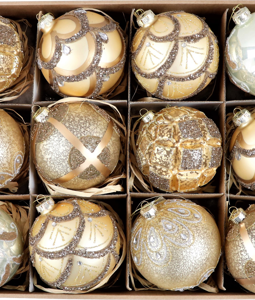 7939 VINTAGE-BOX GLASS BALLS S/12